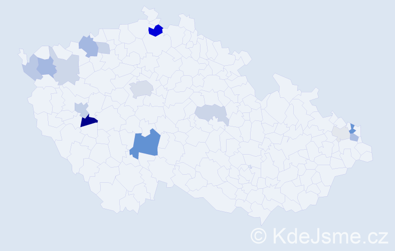 Příjmení: 'Dindová', počet výskytů 33 v celé ČR
