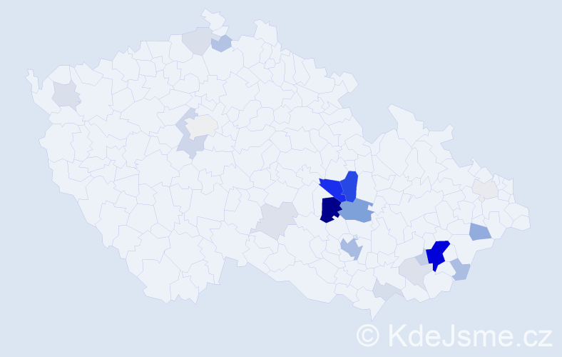 Příjmení: 'Metelová', počet výskytů 65 v celé ČR