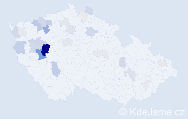 Příjmení: 'Trykar', počet výskytů 103 v celé ČR