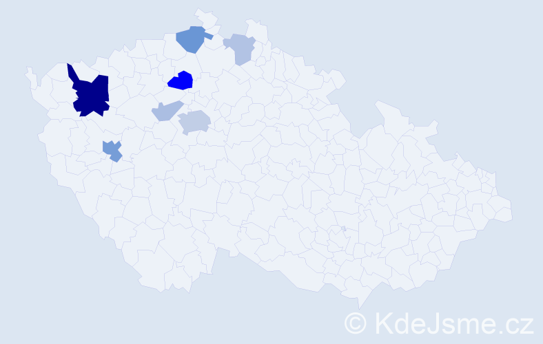 Příjmení: 'Lintimer', počet výskytů 20 v celé ČR