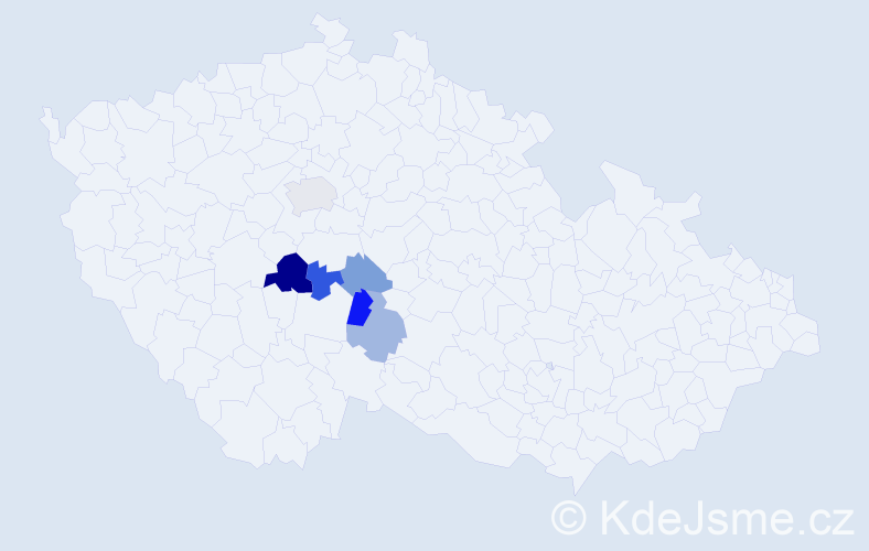 Příjmení: 'Taksová', počet výskytů 9 v celé ČR