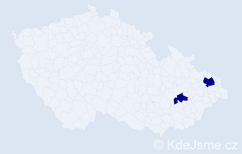 Příjmení: 'Poltorák', počet výskytů 4 v celé ČR