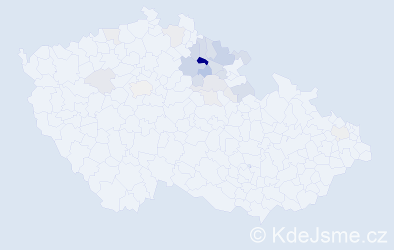 Příjmení: 'Brádle', počet výskytů 105 v celé ČR