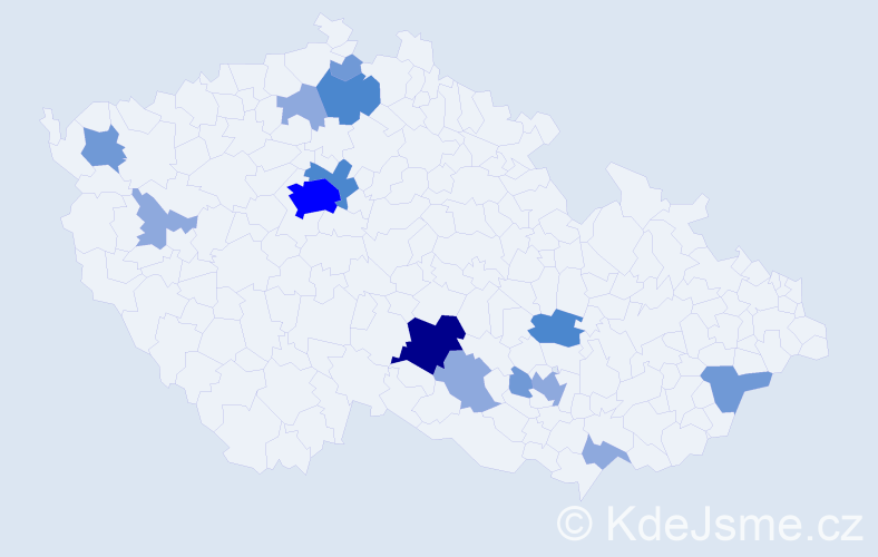 Příjmení: 'Kunka', počet výskytů 32 v celé ČR