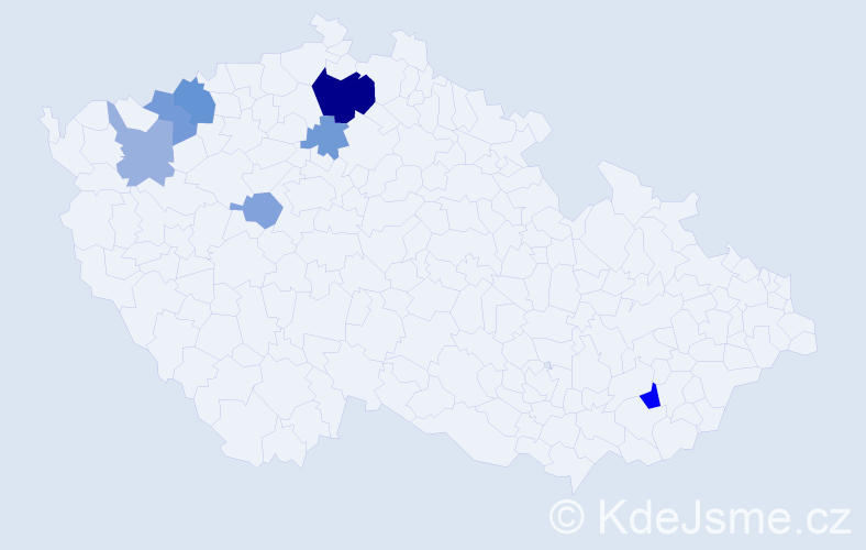 Příjmení: 'Cahajlová', počet výskytů 13 v celé ČR