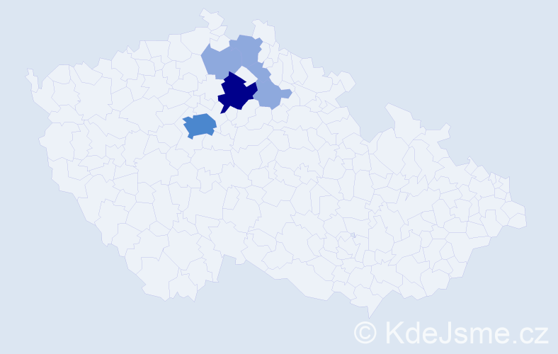 Příjmení: 'Hanoušková', počet výskytů 11 v celé ČR