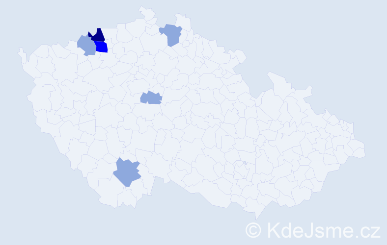 Příjmení: 'Liebig', počet výskytů 14 v celé ČR
