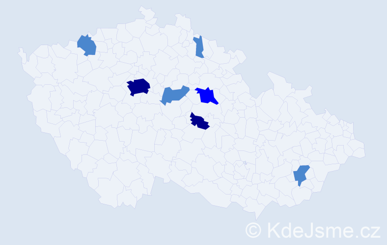 Příjmení: 'Pavala', počet výskytů 12 v celé ČR