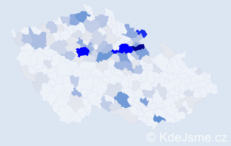Příjmení: 'Netíková', počet výskytů 418 v celé ČR