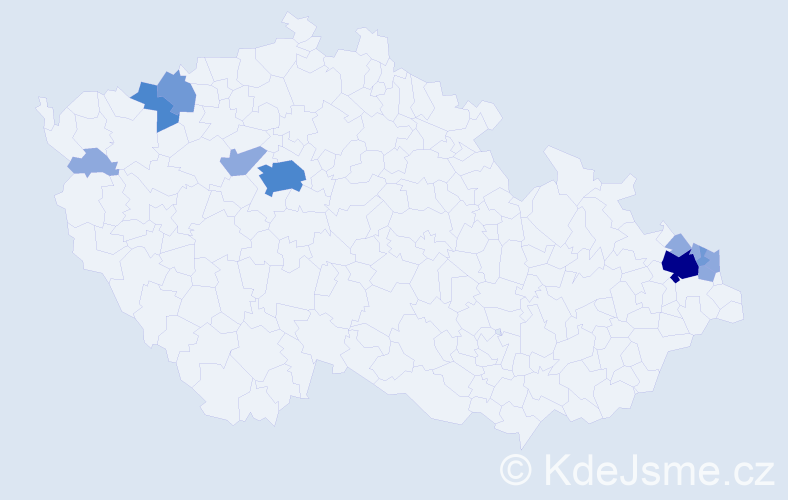 Příjmení: 'Gibasová', počet výskytů 22 v celé ČR