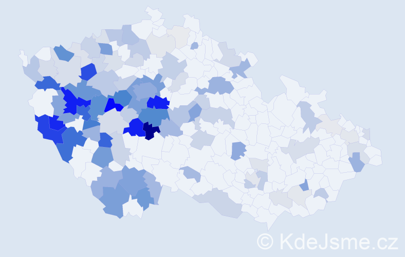 Příjmení: 'Hůrková', počet výskytů 451 v celé ČR
