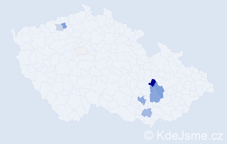 Příjmení: 'Korkeš', počet výskytů 20 v celé ČR