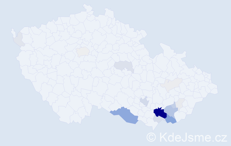 Příjmení: 'Blahynka', počet výskytů 78 v celé ČR