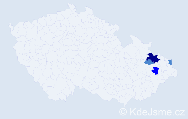 Příjmení: 'Gladyszová', počet výskytů 7 v celé ČR