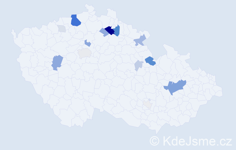Příjmení: 'Černohouz', počet výskytů 59 v celé ČR