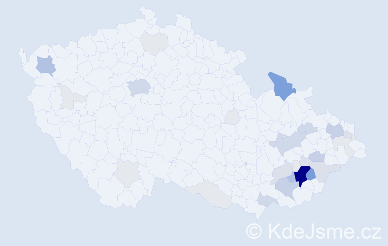 Příjmení: 'Knedla', počet výskytů 126 v celé ČR