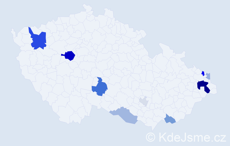 Příjmení: 'Gnojek', počet výskytů 23 v celé ČR