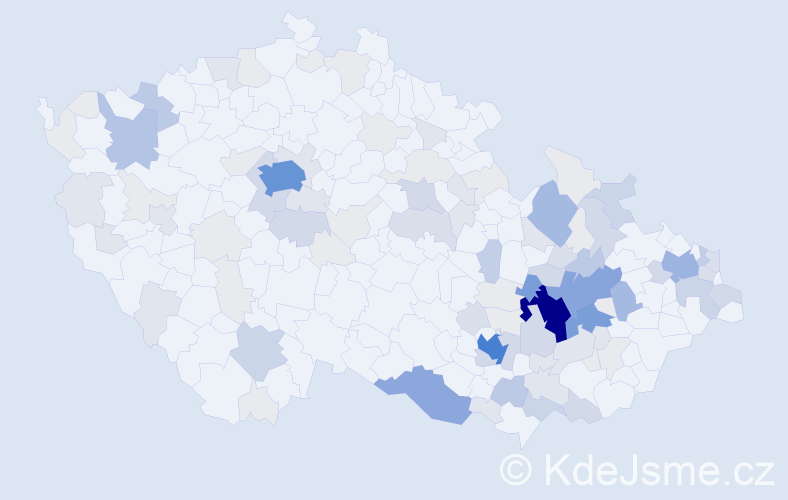 Příjmení: 'Páleník', počet výskytů 393 v celé ČR