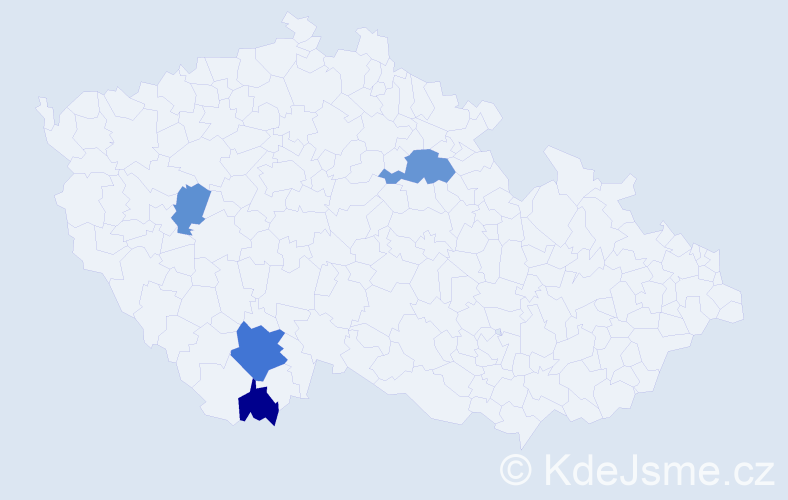 Příjmení: 'Máčeová', počet výskytů 7 v celé ČR