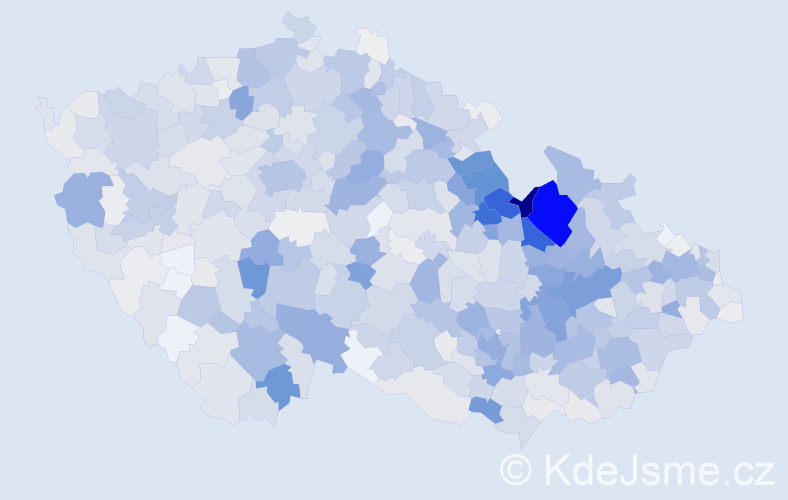 Příjmení: 'Kubíček', počet výskytů 4055 v celé ČR