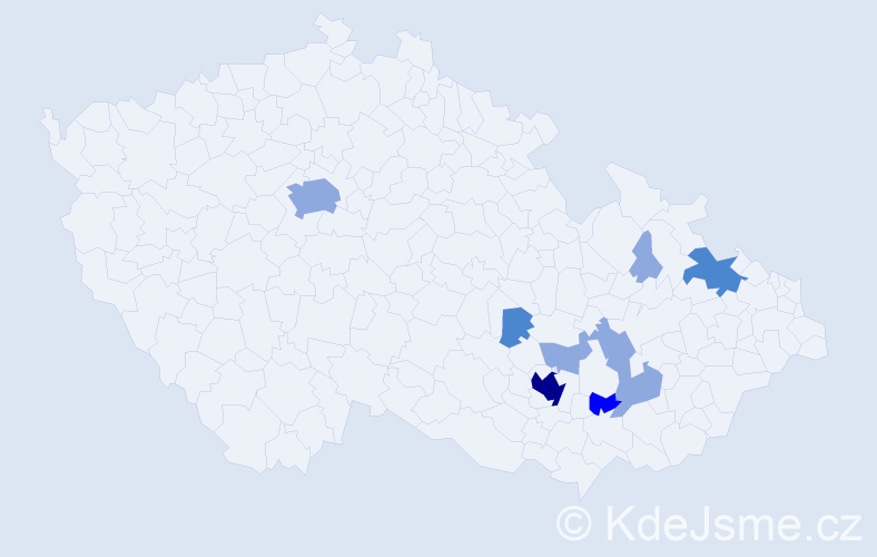 Příjmení: 'Pohaněl', počet výskytů 18 v celé ČR