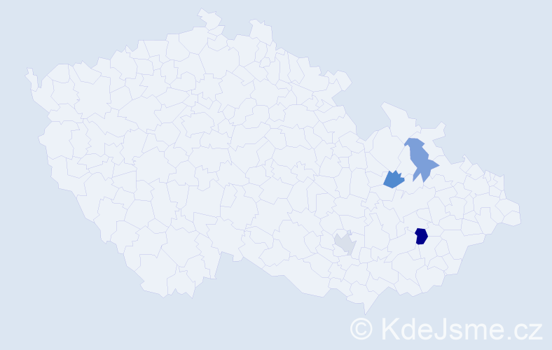 Příjmení: 'Entr', počet výskytů 5 v celé ČR