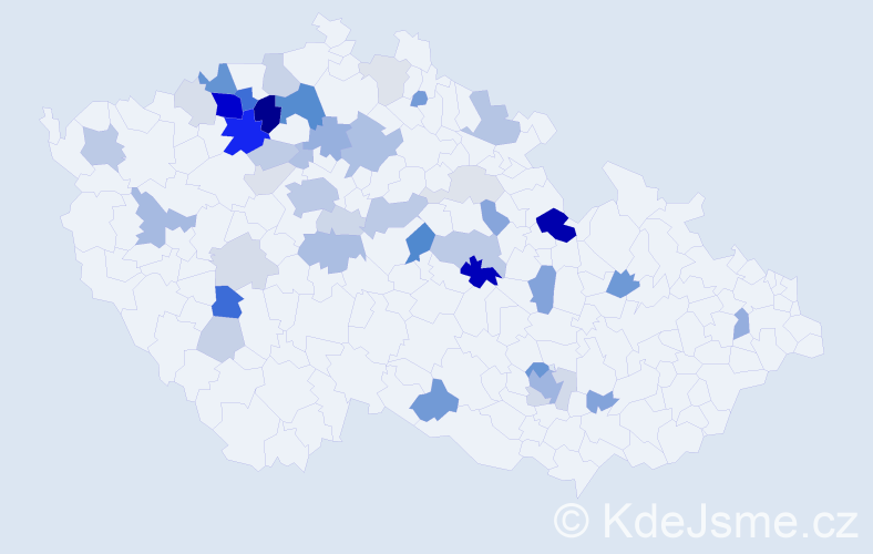 Příjmení: 'Hauf', počet výskytů 132 v celé ČR