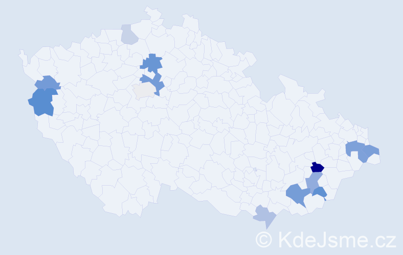 Příjmení: 'Trúchly', počet výskytů 24 v celé ČR