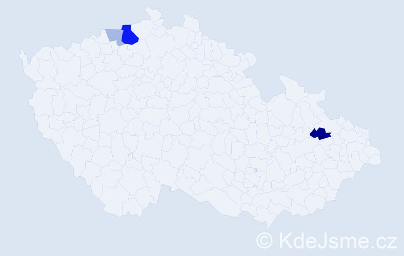 Příjmení: 'Kulesa', počet výskytů 7 v celé ČR