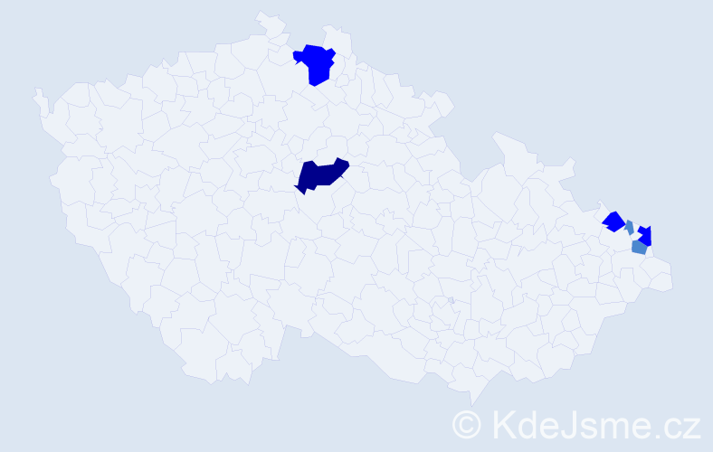 Příjmení: 'Čálik', počet výskytů 11 v celé ČR