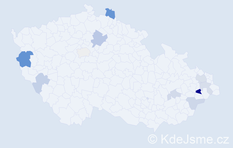 Příjmení: 'Dravecký', počet výskytů 18 v celé ČR