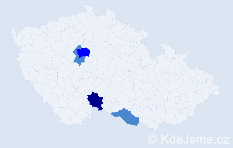 Příjmení: 'Hončák', počet výskytů 7 v celé ČR