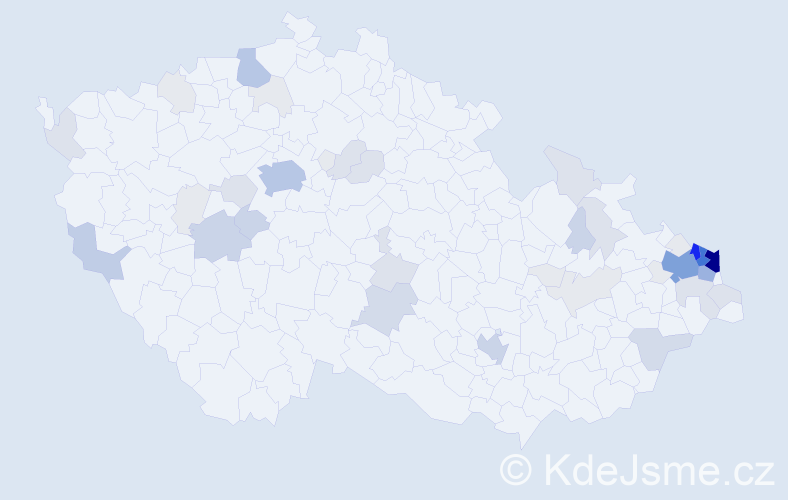 Příjmení: 'Hanusková', počet výskytů 205 v celé ČR