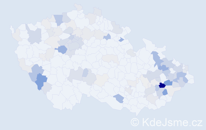 Příjmení: 'Čubová', počet výskytů 307 v celé ČR