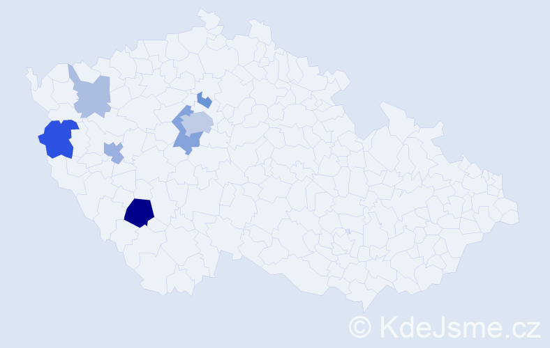 Příjmení: 'Lemer', počet výskytů 18 v celé ČR