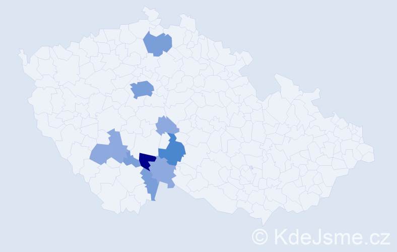 Příjmení: 'Chynová', počet výskytů 22 v celé ČR