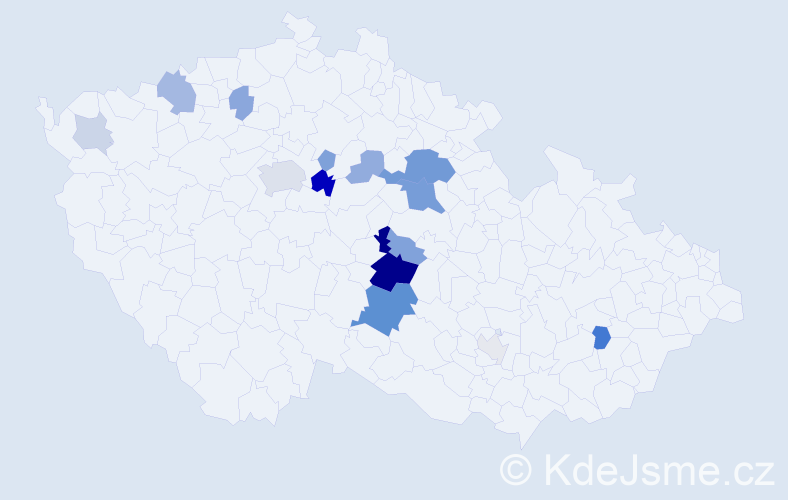 Příjmení: 'Pojmanová', počet výskytů 44 v celé ČR