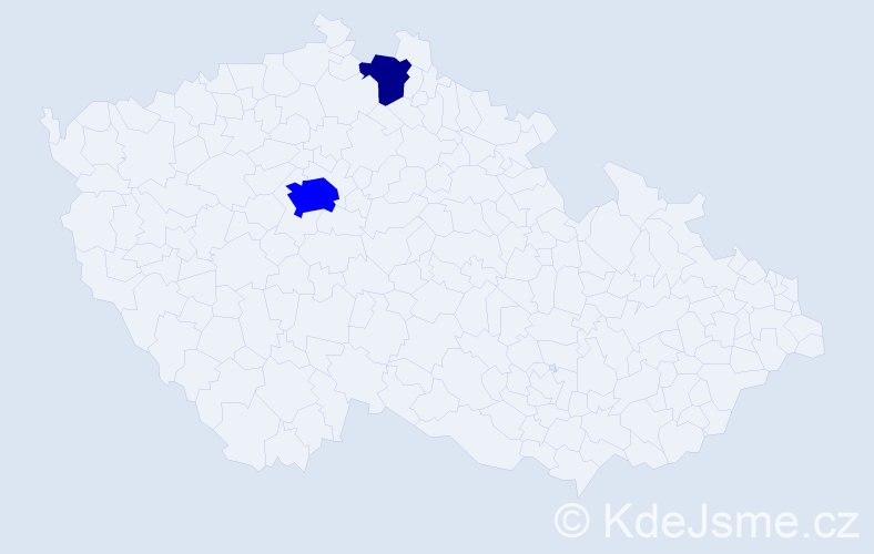 Příjmení: 'Kostelac', počet výskytů 7 v celé ČR