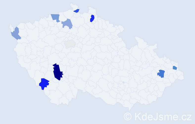 Příjmení: 'Barboríková', počet výskytů 19 v celé ČR