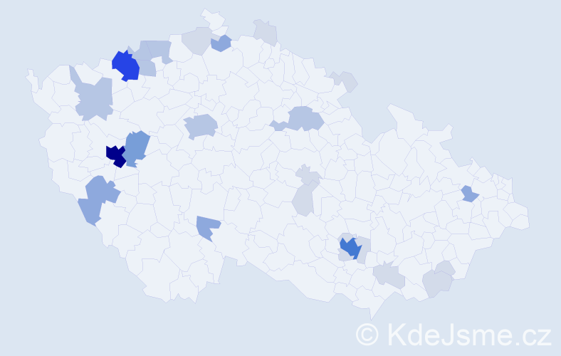 Příjmení: 'Tenk', počet výskytů 76 v celé ČR