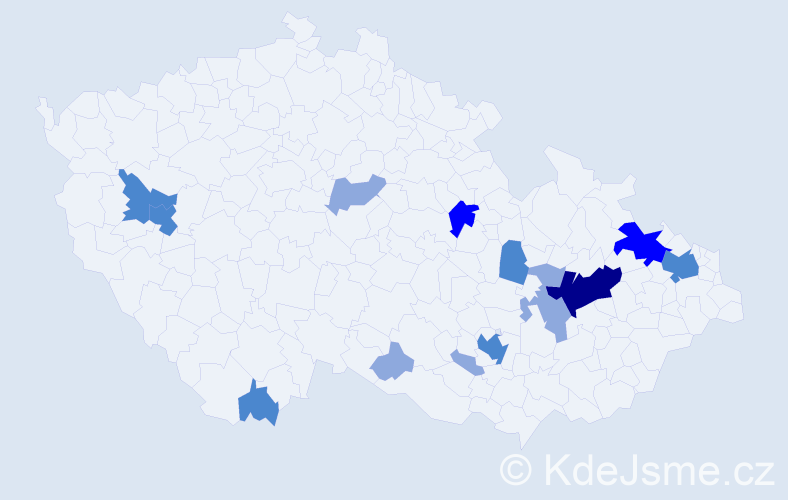 Příjmení: 'Grambalová', počet výskytů 30 v celé ČR