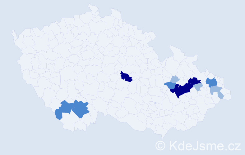 Příjmení: 'Leherová', počet výskytů 23 v celé ČR