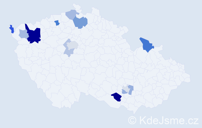 Příjmení: 'Flender', počet výskytů 23 v celé ČR