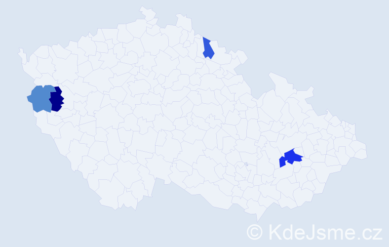 Příjmení: 'Harvančáková', počet výskytů 6 v celé ČR