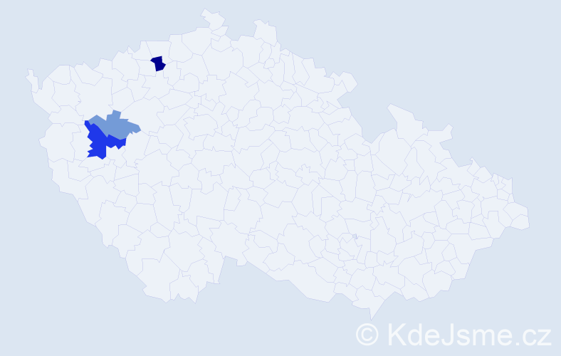 Příjmení: 'Tirb', počet výskytů 9 v celé ČR