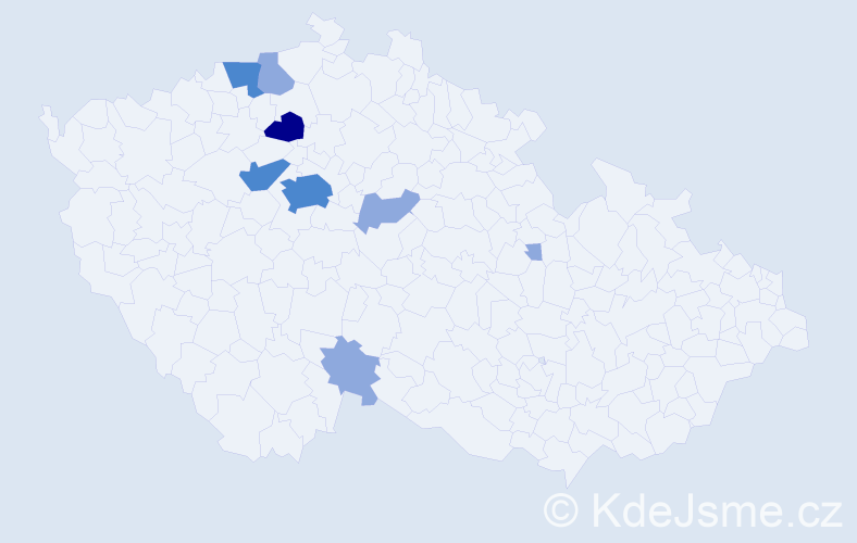 Příjmení: 'Lukašovská', počet výskytů 19 v celé ČR
