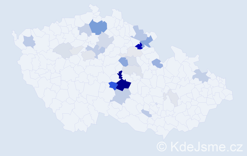 Příjmení: 'Siberová', počet výskytů 84 v celé ČR