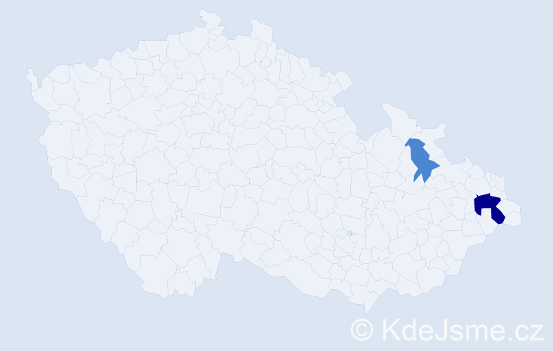 Příjmení: 'Bačgoňová', počet výskytů 4 v celé ČR