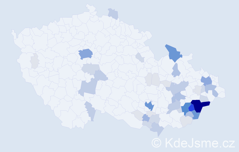 Příjmení: 'Polčáková', počet výskytů 175 v celé ČR