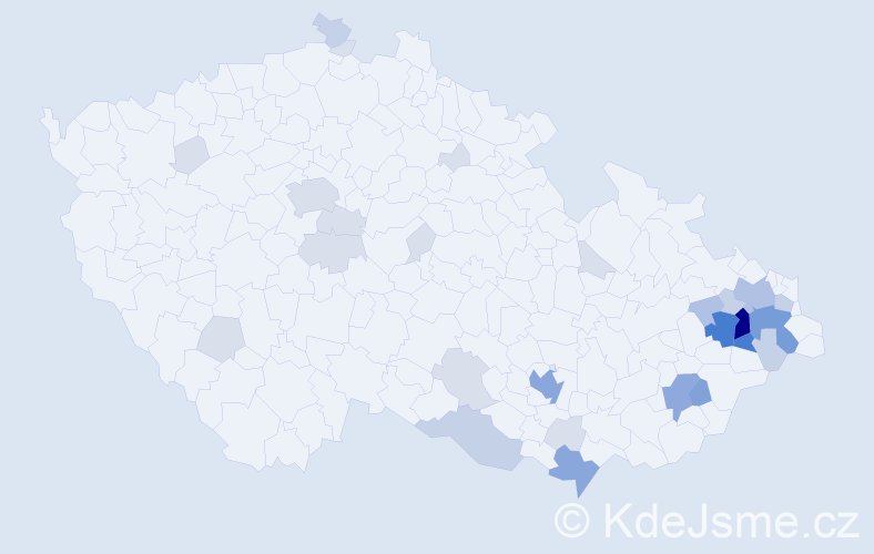 Příjmení: 'Lošák', počet výskytů 101 v celé ČR